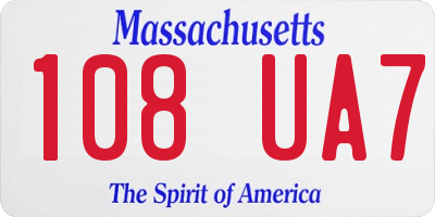 MA license plate 108UA7