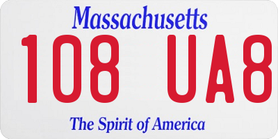 MA license plate 108UA8