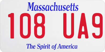 MA license plate 108UA9