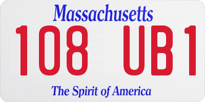 MA license plate 108UB1