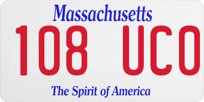 MA license plate 108UC0