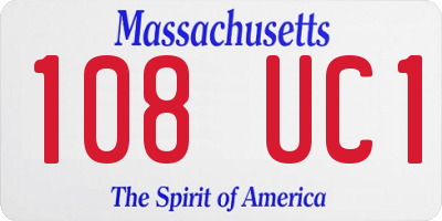 MA license plate 108UC1