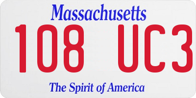 MA license plate 108UC3