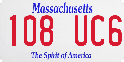 MA license plate 108UC6