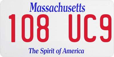 MA license plate 108UC9