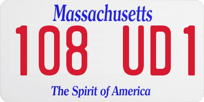 MA license plate 108UD1