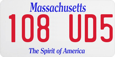 MA license plate 108UD5