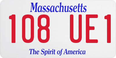 MA license plate 108UE1