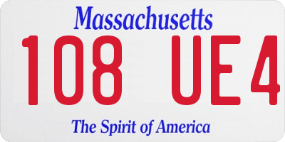 MA license plate 108UE4