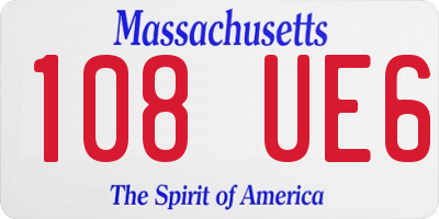MA license plate 108UE6