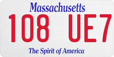 MA license plate 108UE7