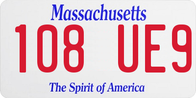 MA license plate 108UE9