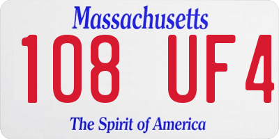 MA license plate 108UF4