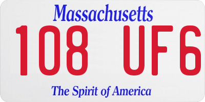 MA license plate 108UF6