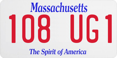 MA license plate 108UG1