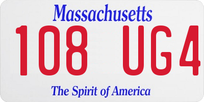 MA license plate 108UG4