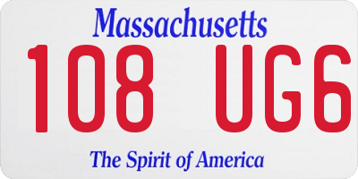 MA license plate 108UG6