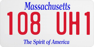 MA license plate 108UH1