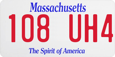 MA license plate 108UH4