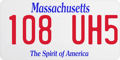 MA license plate 108UH5