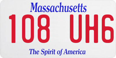 MA license plate 108UH6