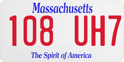 MA license plate 108UH7