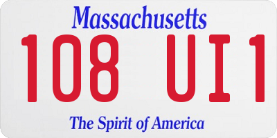 MA license plate 108UI1