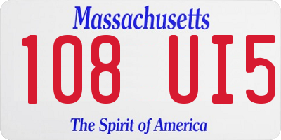 MA license plate 108UI5