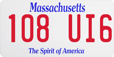 MA license plate 108UI6