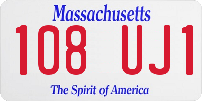 MA license plate 108UJ1