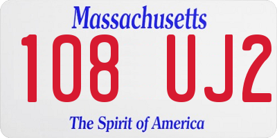 MA license plate 108UJ2