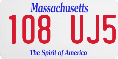 MA license plate 108UJ5