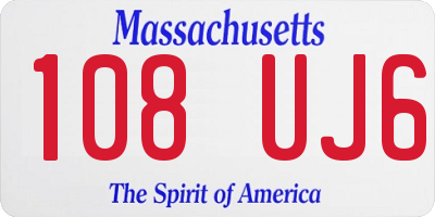 MA license plate 108UJ6