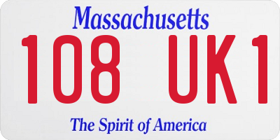 MA license plate 108UK1