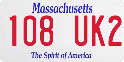 MA license plate 108UK2