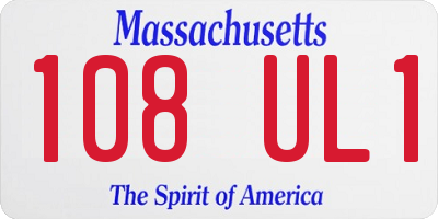 MA license plate 108UL1