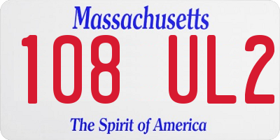 MA license plate 108UL2