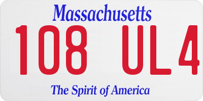 MA license plate 108UL4