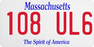 MA license plate 108UL6