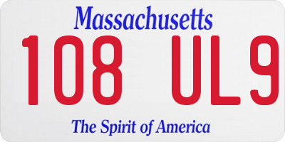 MA license plate 108UL9