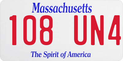 MA license plate 108UN4