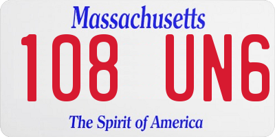 MA license plate 108UN6