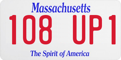 MA license plate 108UP1