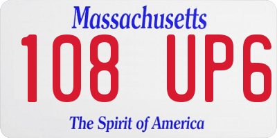 MA license plate 108UP6