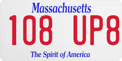 MA license plate 108UP8
