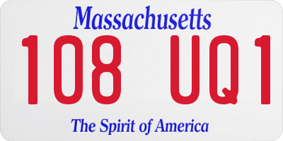 MA license plate 108UQ1