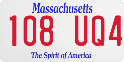 MA license plate 108UQ4