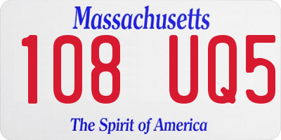 MA license plate 108UQ5