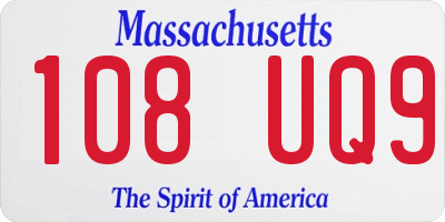 MA license plate 108UQ9