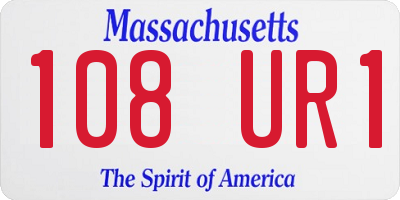 MA license plate 108UR1